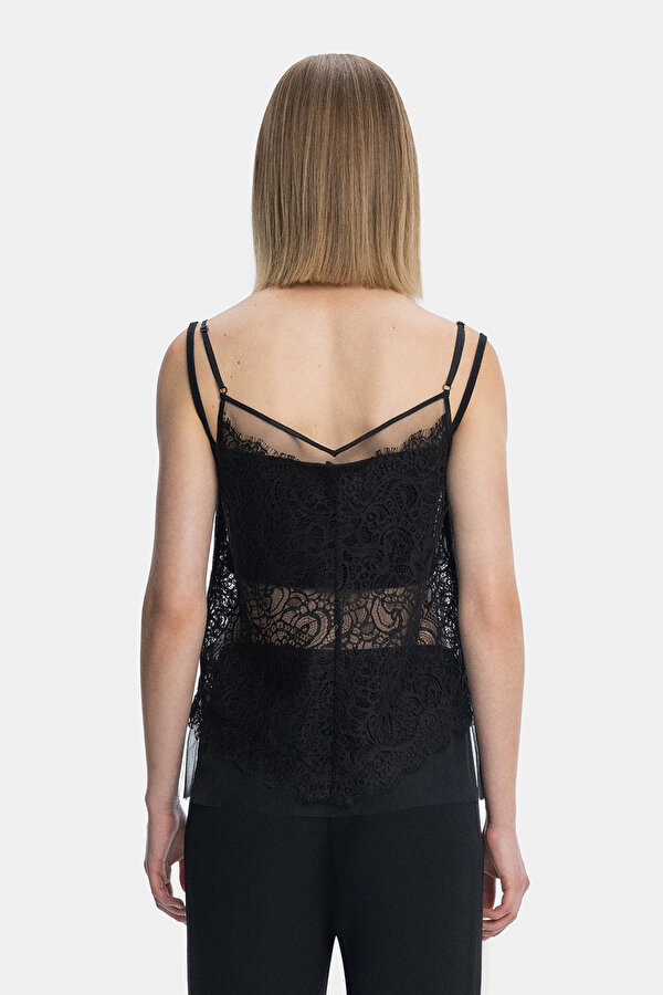 BLACK V NECK SLEEVELESS BLOUSE 2