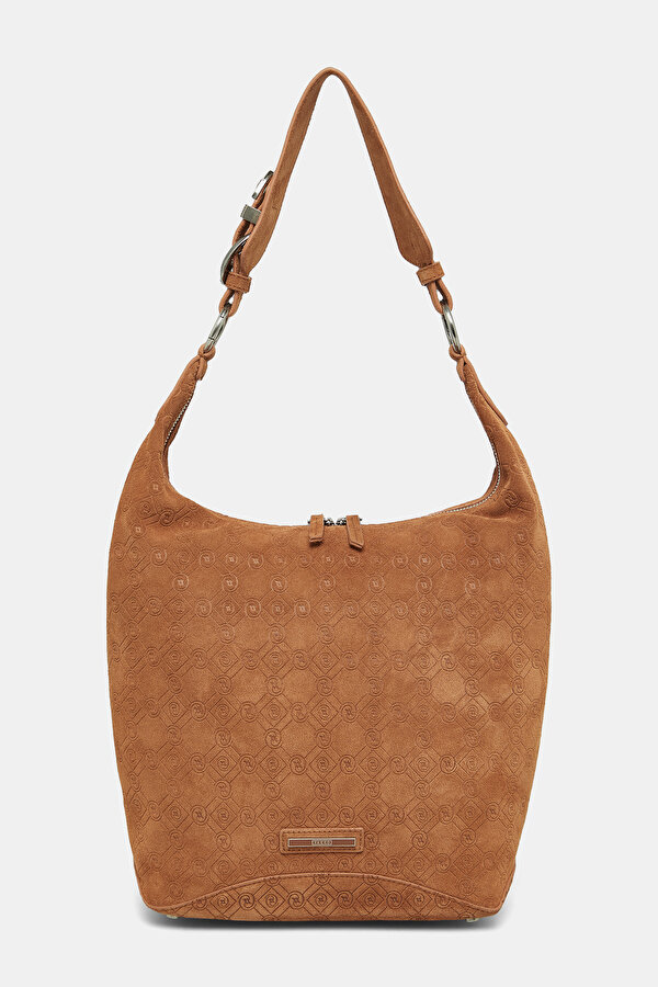 TAN MONOGRAM LEATHER BAG