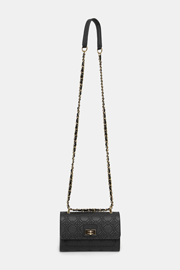 BLACK MONOGRAM LEATHER BAG 2