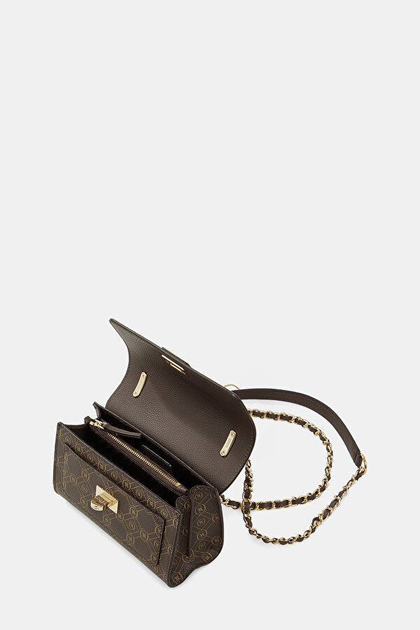 BEIGE MONOGRAM LEATHER BAG 6