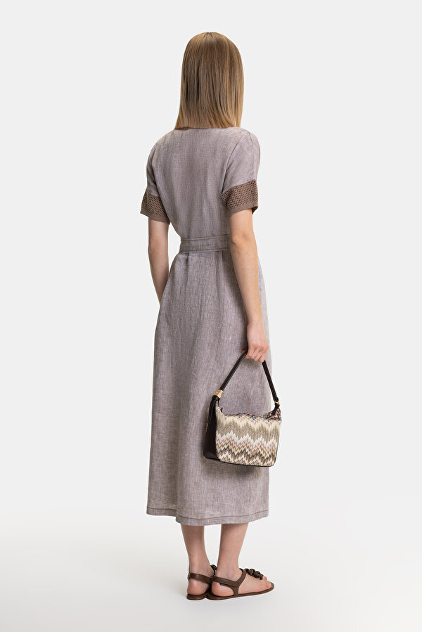BEIGE SHORT SLEEVE DRESS 2