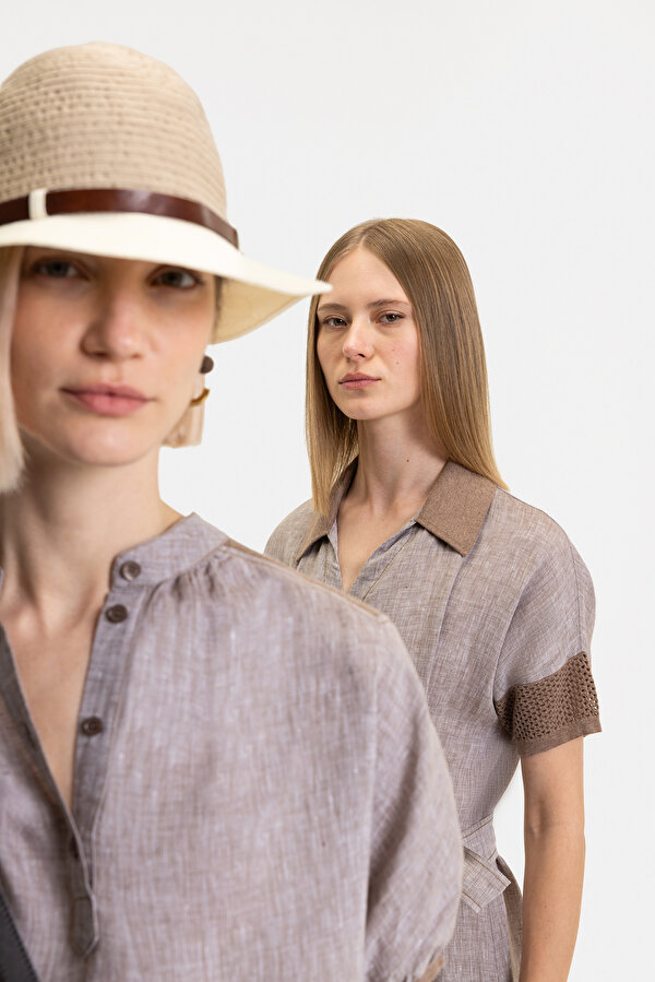 BEIGE SHORT SLEEVE DRESS 12