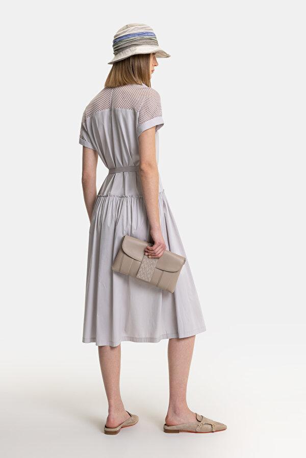 BEIGE SHORT SLEEVE DRESS 2