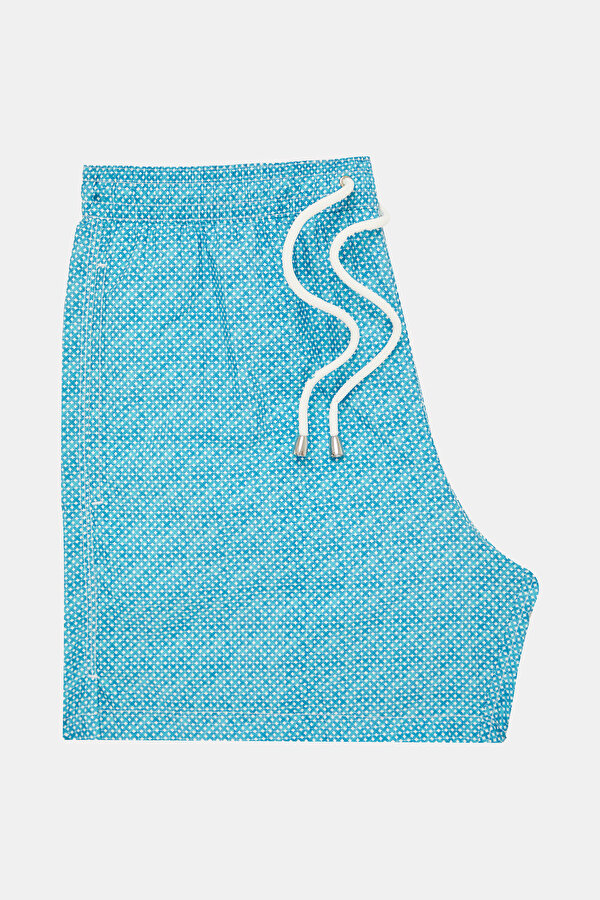 WHITE MICRO PATTERNED SWIMSUIT