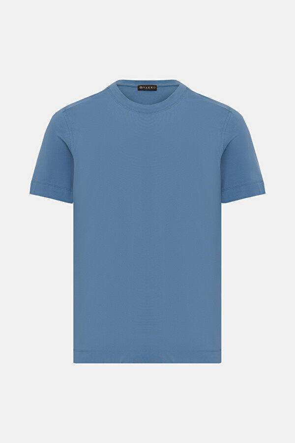 INDIGO BICYCLE COLLAR SHORT SLEEVE TSHIRT