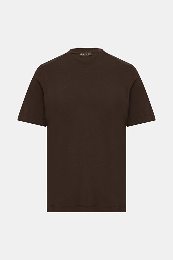 BROWN BICYCLE COLLAR SHORT SLEEVE TSHIRT