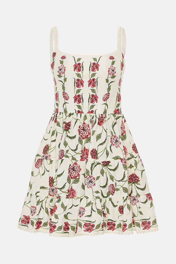 MULTİCOLOR FLORAL PATTERN MİNİ DRESS