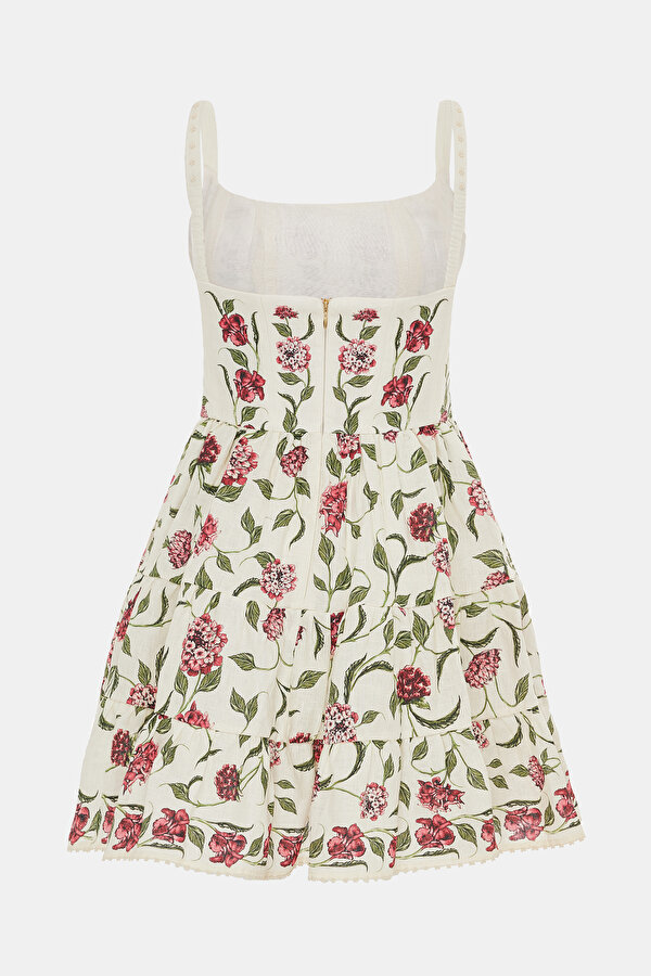 MULTİCOLOR FLORAL PATTERN MİNİ DRESS 2