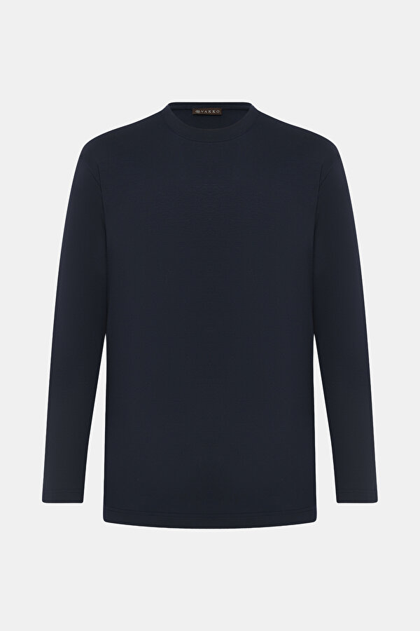 NAVY BLUE BICYCLE COLLAR LONG SLEEVE TSHIRT