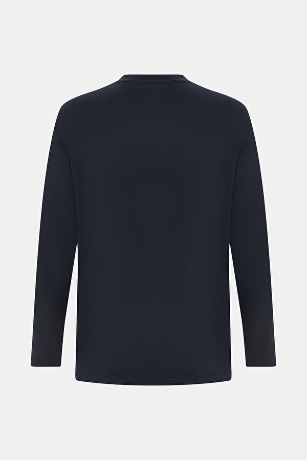 NAVY BLUE BICYCLE COLLAR LONG SLEEVE TSHIRT 2