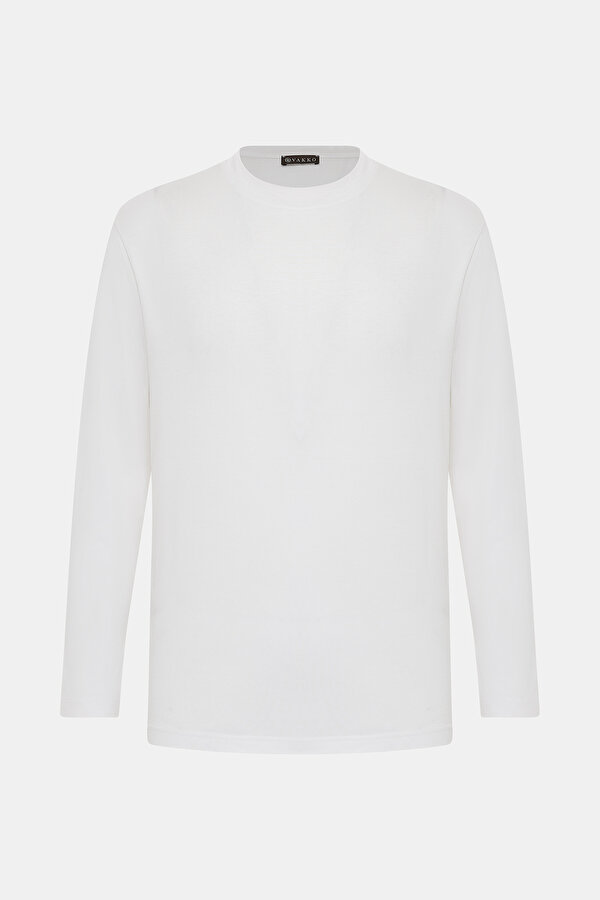 WHITE BICYCLE COLLAR LONG SLEEVE TSHIRT