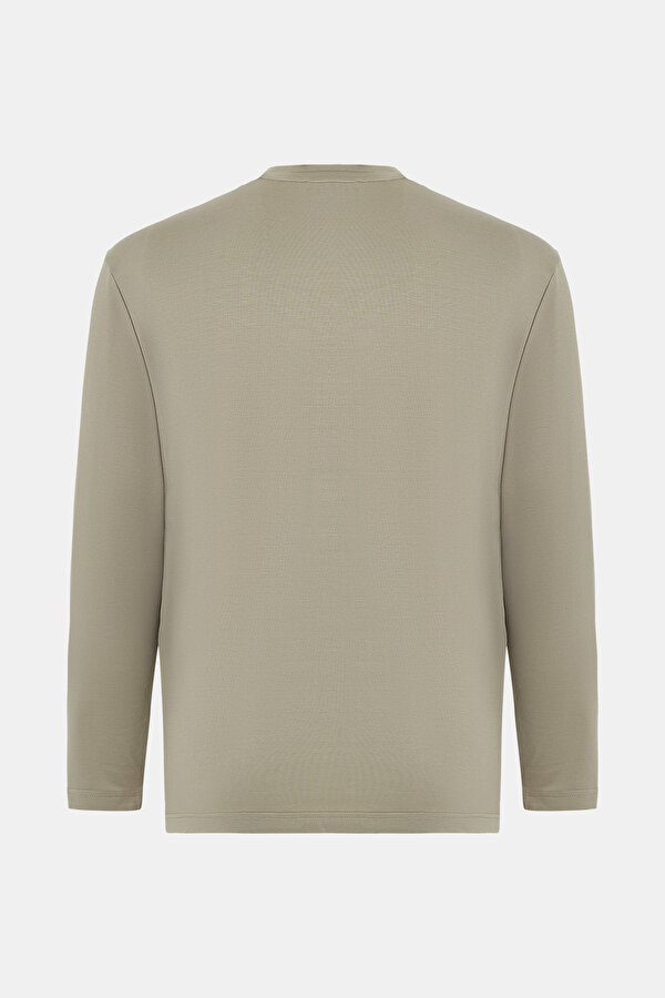 STONE COLOR BICYCLE COLLAR LONG SLEEVE TSHIRT 2