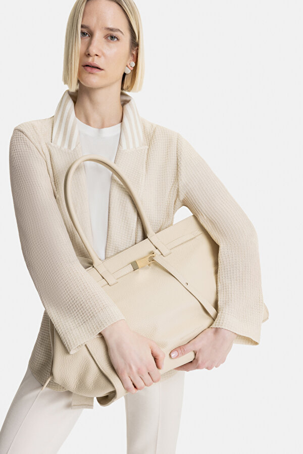 BEIGE SURPLICE NECKLINE (CROSS-OVER NECKLINE) JACKET 6