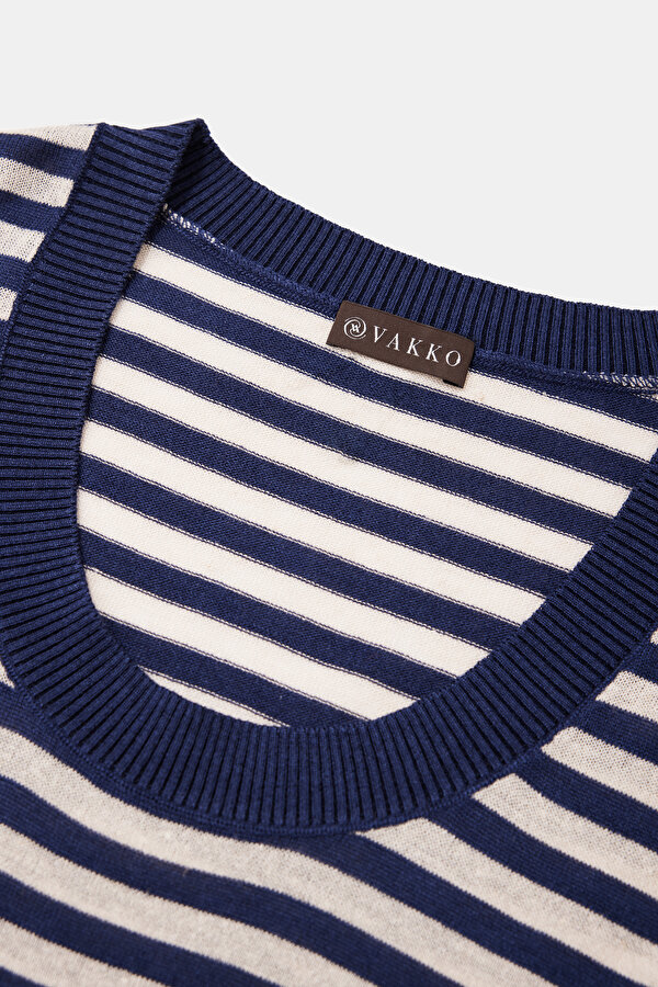 NAVY BLUE V NECK TRICOT 6