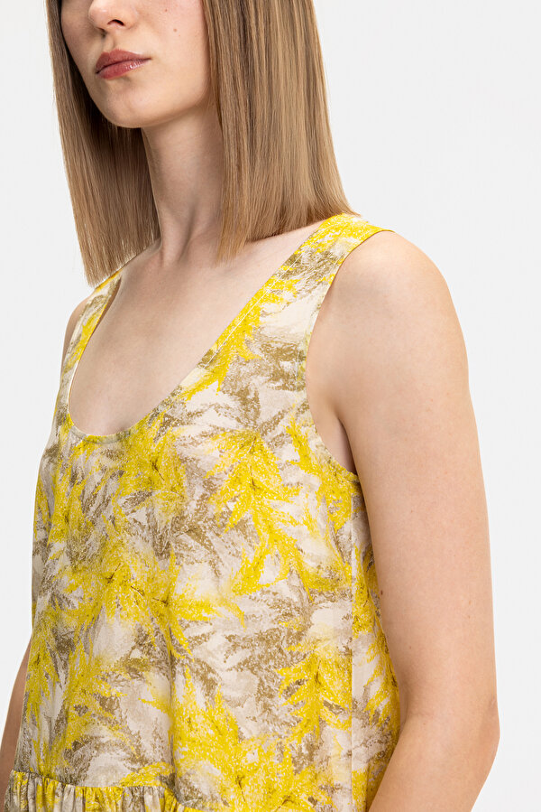BEIGE SLEEVELESS MIDI DRESS 6