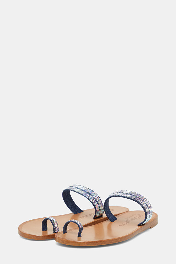 NAVY BLUE JEWELLED SLIPPER 2