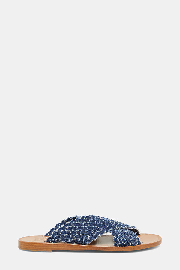 DARK NAVY BLUE LEATHER SLIPPER