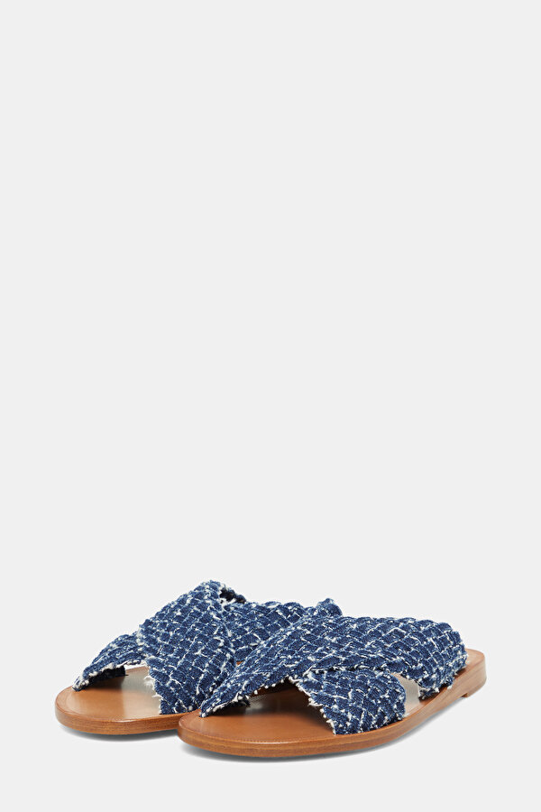 DARK NAVY BLUE LEATHER SLIPPER 2