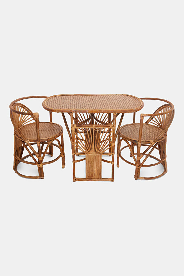 OVAL TABLE AND 2 CHAIRS SET