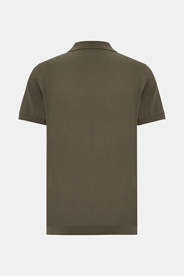 KHAKI POLO NECK SHORT SLEEVE TSHIRT 2