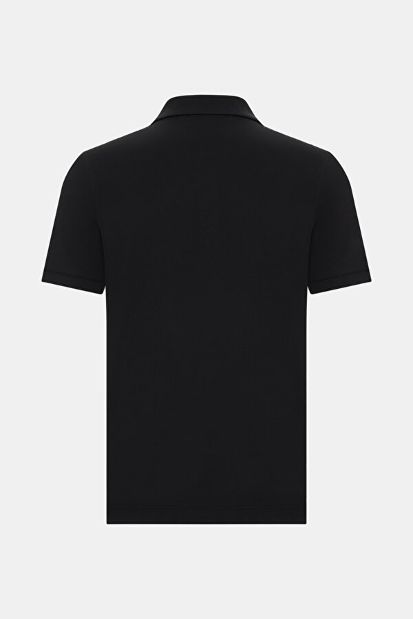 BLACK POLO NECK SHORT SLEEVE TSHIRT 2