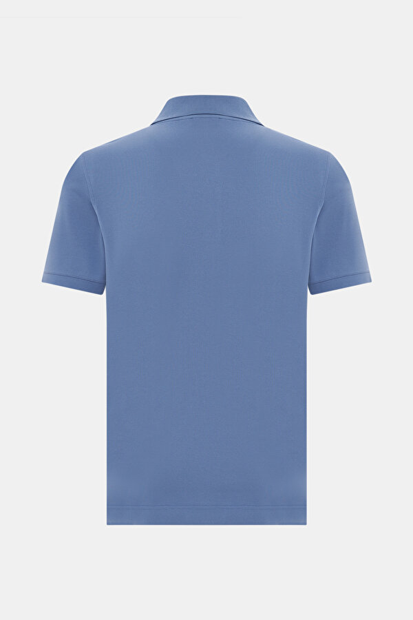 INDIGO POLO NECK SHORT SLEEVE TSHIRT 7