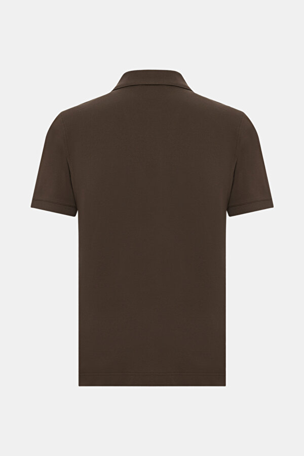 BROWN POLO NECK SHORT SLEEVE TSHIRT 6