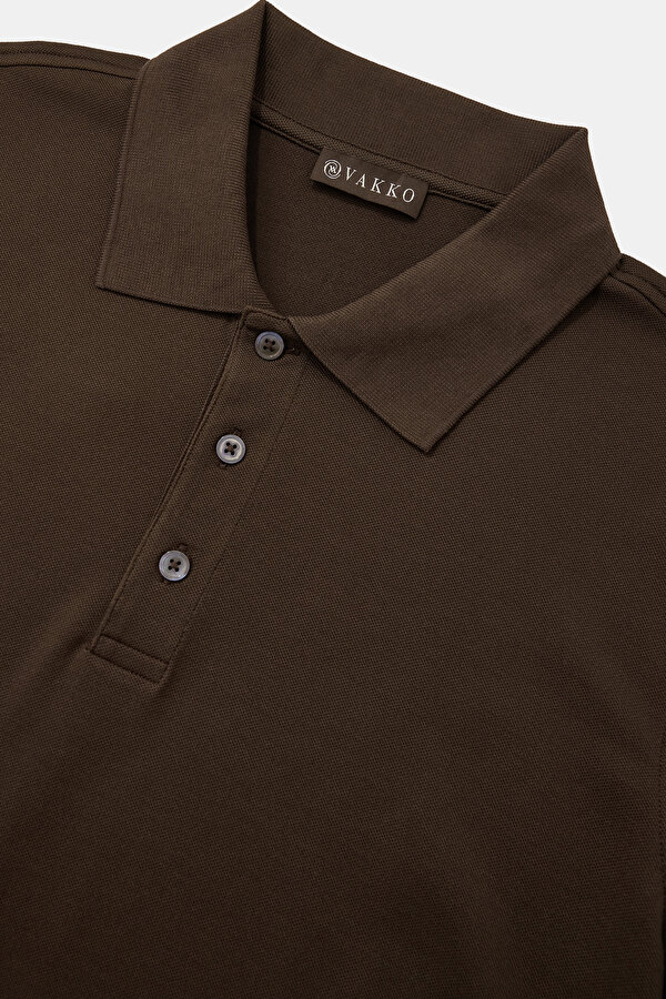 BROWN POLO NECK SHORT SLEEVE TSHIRT 7