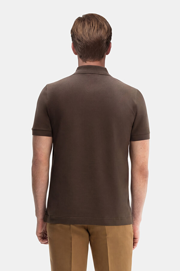 BROWN POLO NECK SHORT SLEEVE TSHIRT 2
