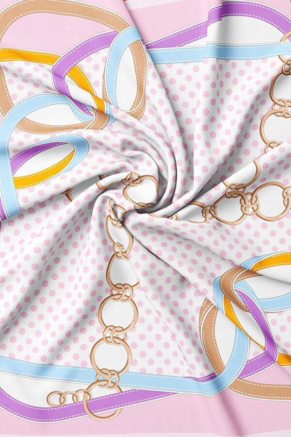 FUCHSIA POLKA-DOT TWILL SCARF 2