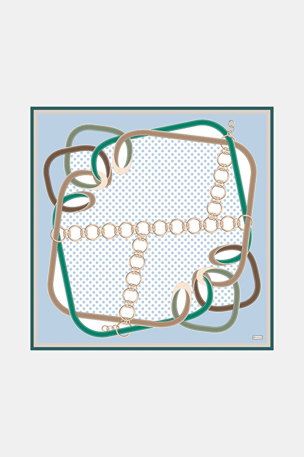 EMERALD GREEN POLKA-DOT TWILL SCARF