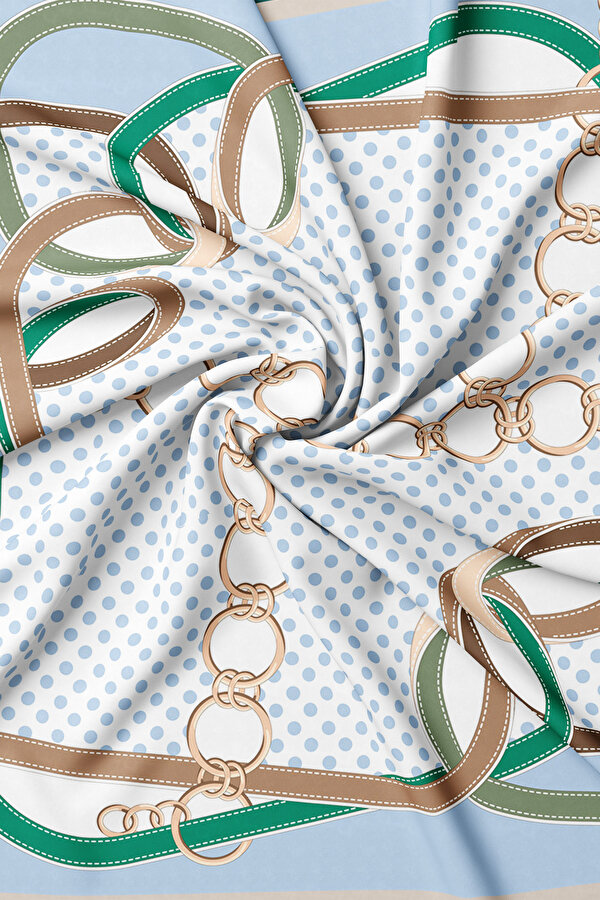 EMERALD GREEN POLKA-DOT TWILL SCARF 2