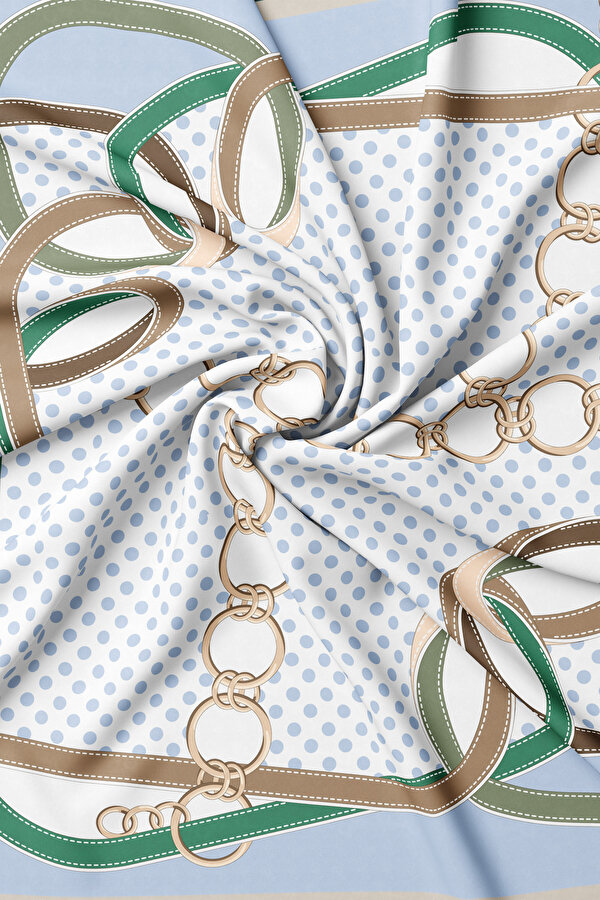 EMERALD GREEN POLKA-DOT TWILL SCARF 2