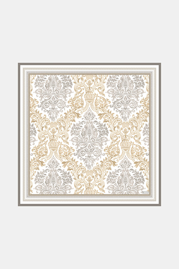 MINK ETHNIC DESIGN TWILL SCARF