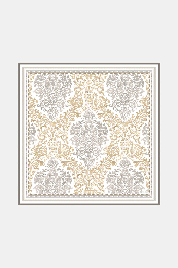 MINK ETHNIC DESIGN TWILL SCARF