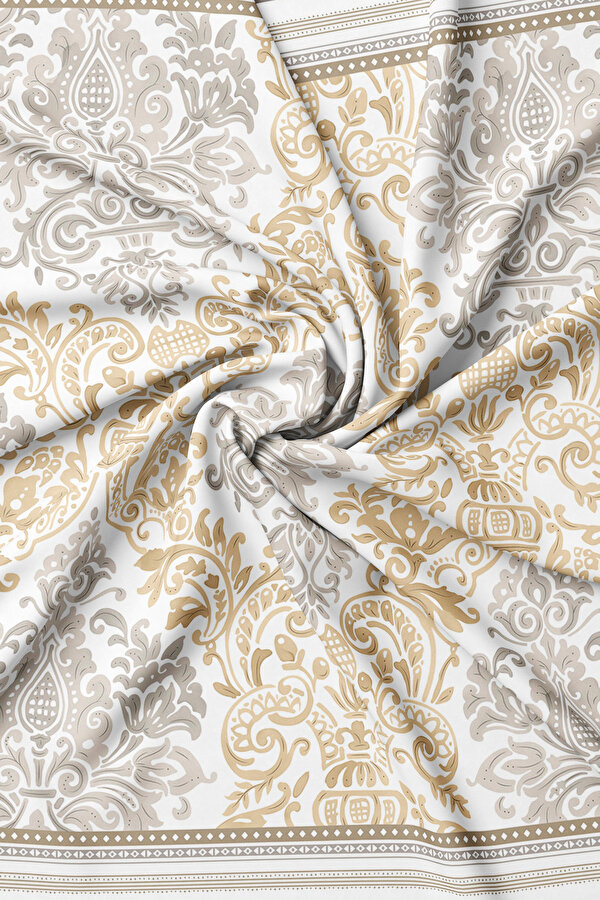 MINK ETHNIC DESIGN TWILL SCARF 2