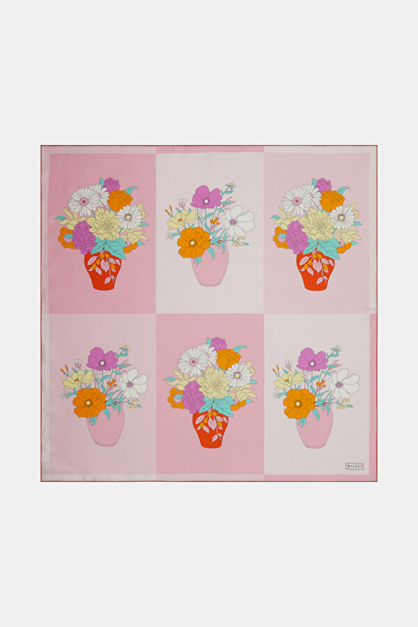 LIGHT PINK FLORAL PATTERN TWILL GAVROŞ