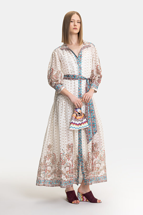 MULTICOLOR 3/4 SLEEVES DRESS