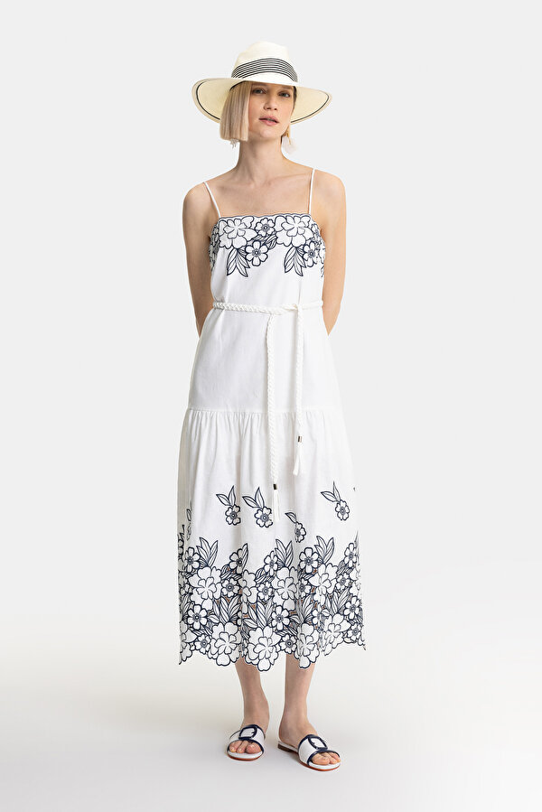 NAVY BLUE SLEEVELESS SUSPENDER DRESS 7