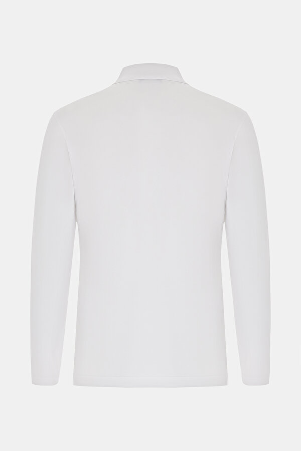 WHITE POLO NECK LONG SLEEVE TSHIRT 2