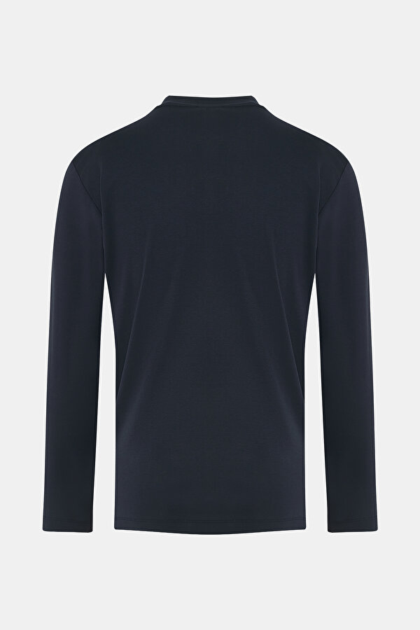 NAVY BLUE BICYCLE COLLAR LONG SLEEVE TSHIRT 2