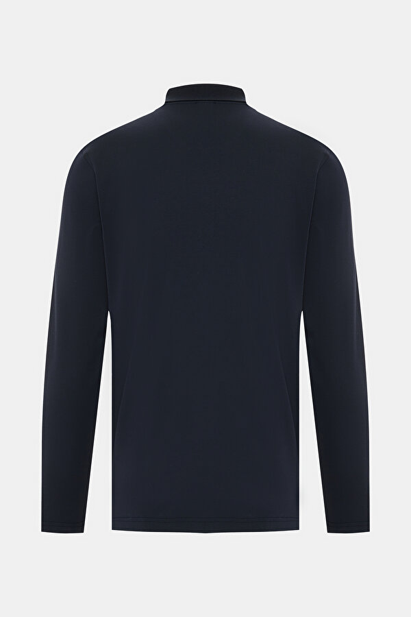 NAVY BLUE POLO NECK LONG SLEEVE TSHIRT 6