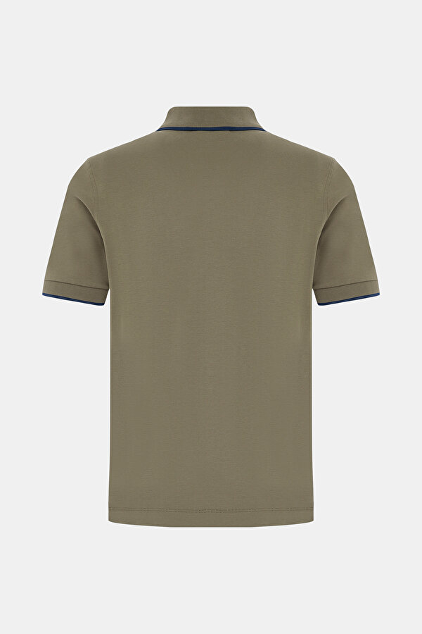 KHAKI POLO NECK SHORT SLEEVE TSHIRT 2