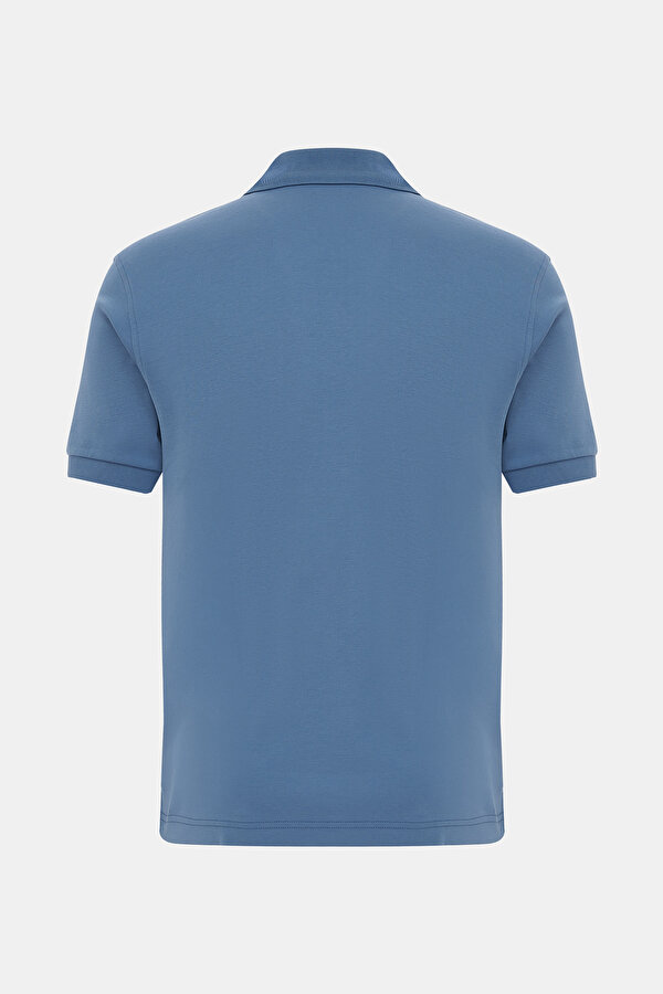 INDIGO POLO NECK SHORT SLEEVE TSHIRT 2