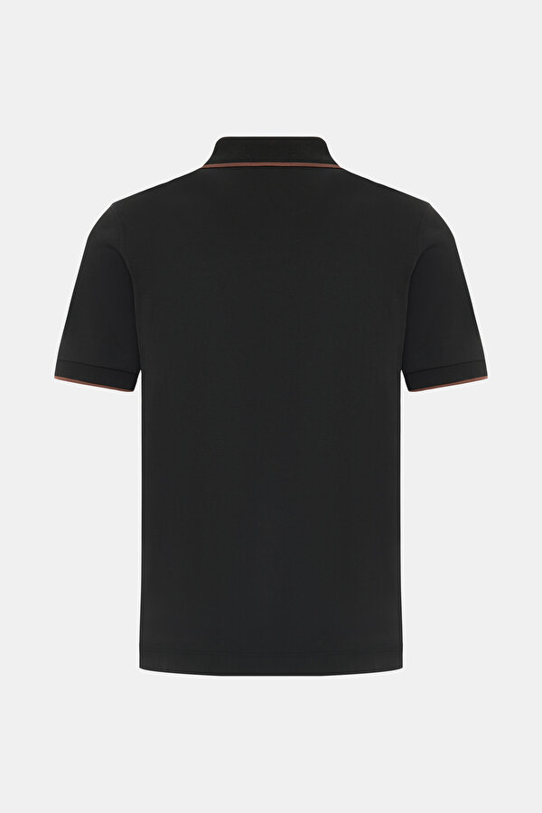 BLACK POLO NECK SHORT SLEEVE TSHIRT 2