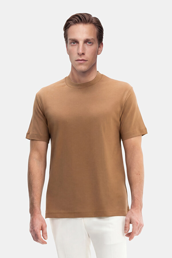 LIGHT CAMEL BICYCLE COLLAR SHORT SLEEVE TSHIRT