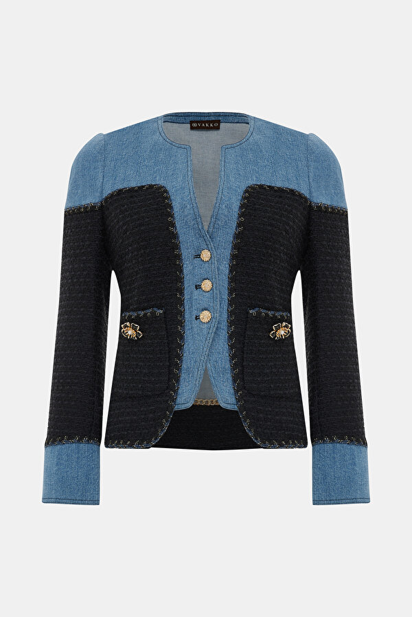 BLACK V NECK JACKET 7