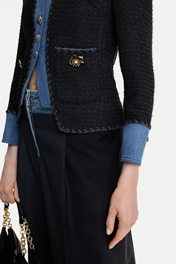 BLACK V NECK JACKET 6