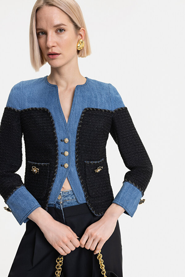 BLACK V NECK JACKET 12