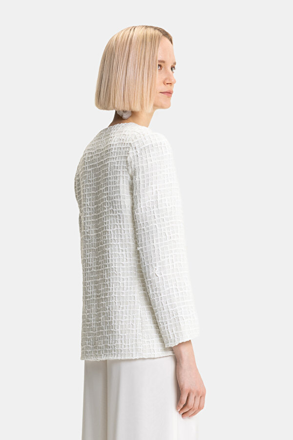 ECRU V NECK JACKET 2